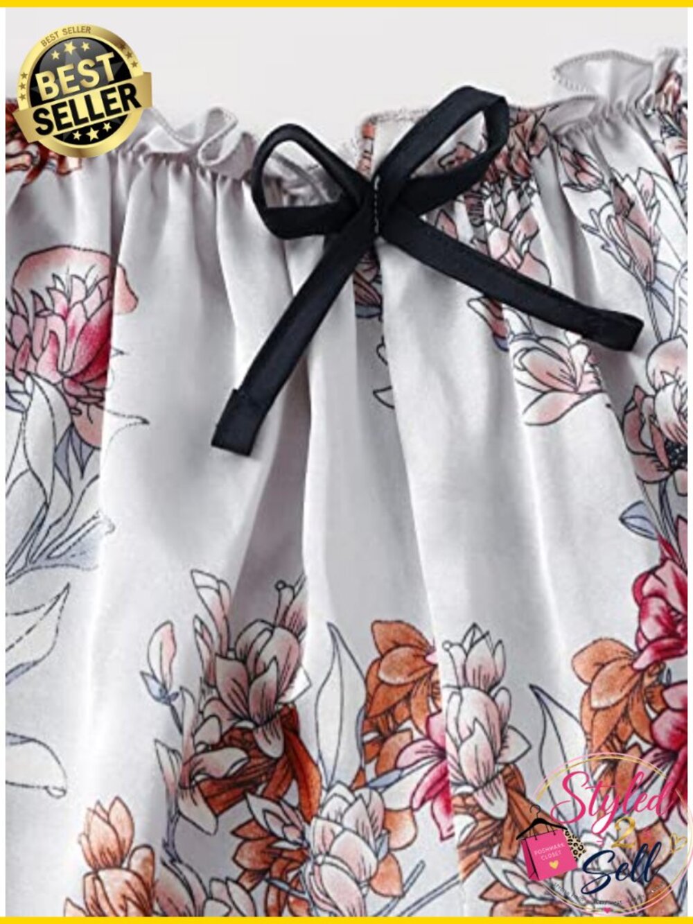 Women's Silk Satin 4-Piece Pajama Set Spaghetti Strap Cami Loungewear - Picture 3 of 5